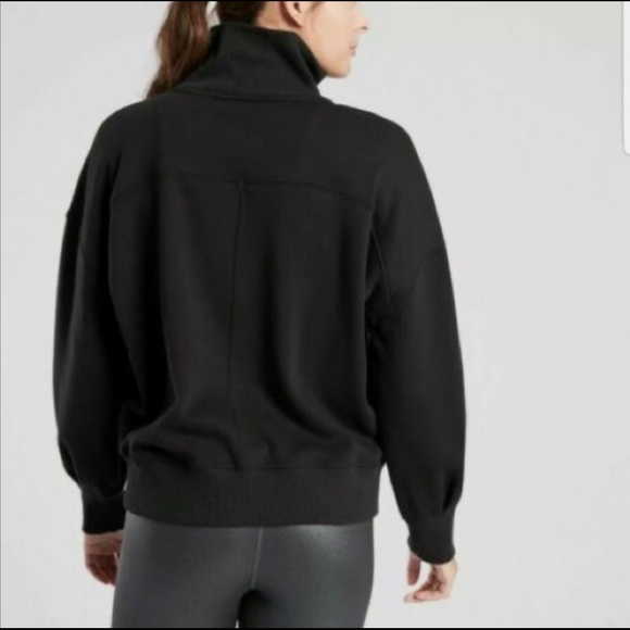 NWOT - Athleta Cozy Karma 1/4 Zip Pullover - black - size XLT - Picture 2 of 15